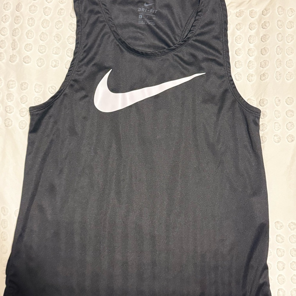 Nike Black Tank Top with White Swoosh